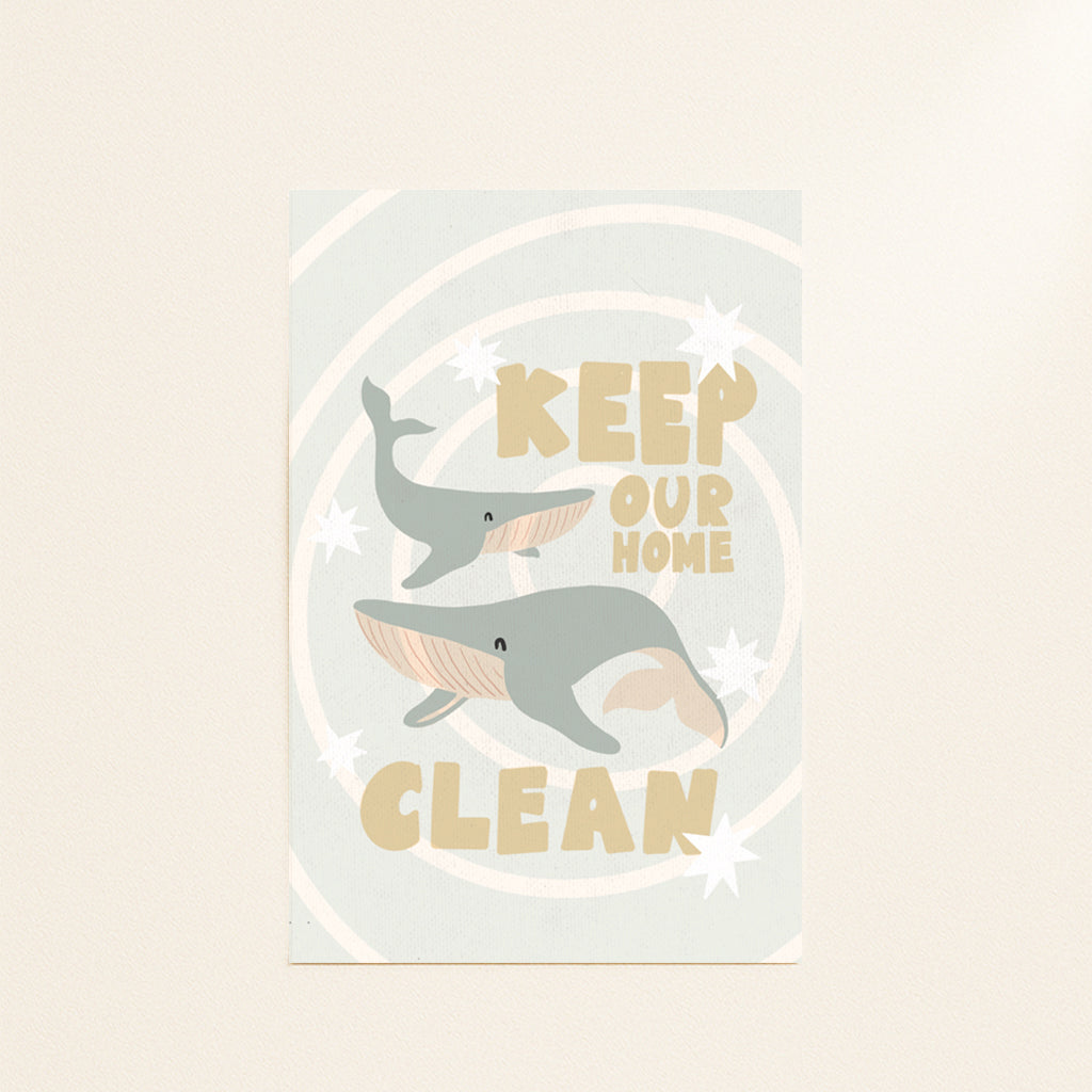 Blue Whale postcard or print