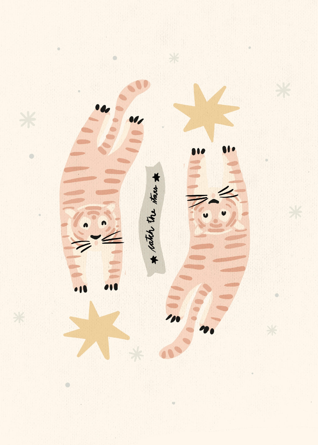 Pink tiger postcard or print