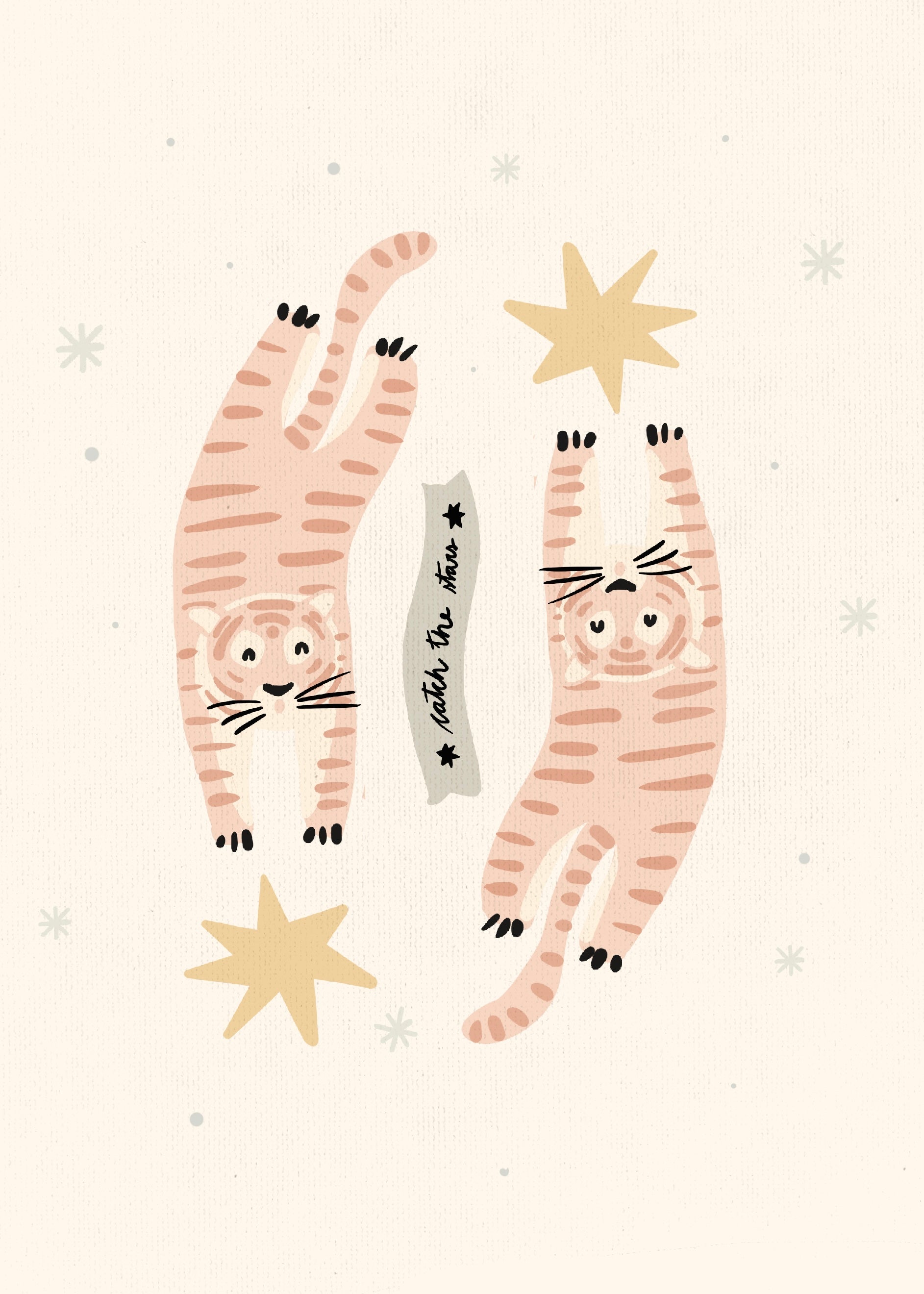 Pink tiger postcard or print