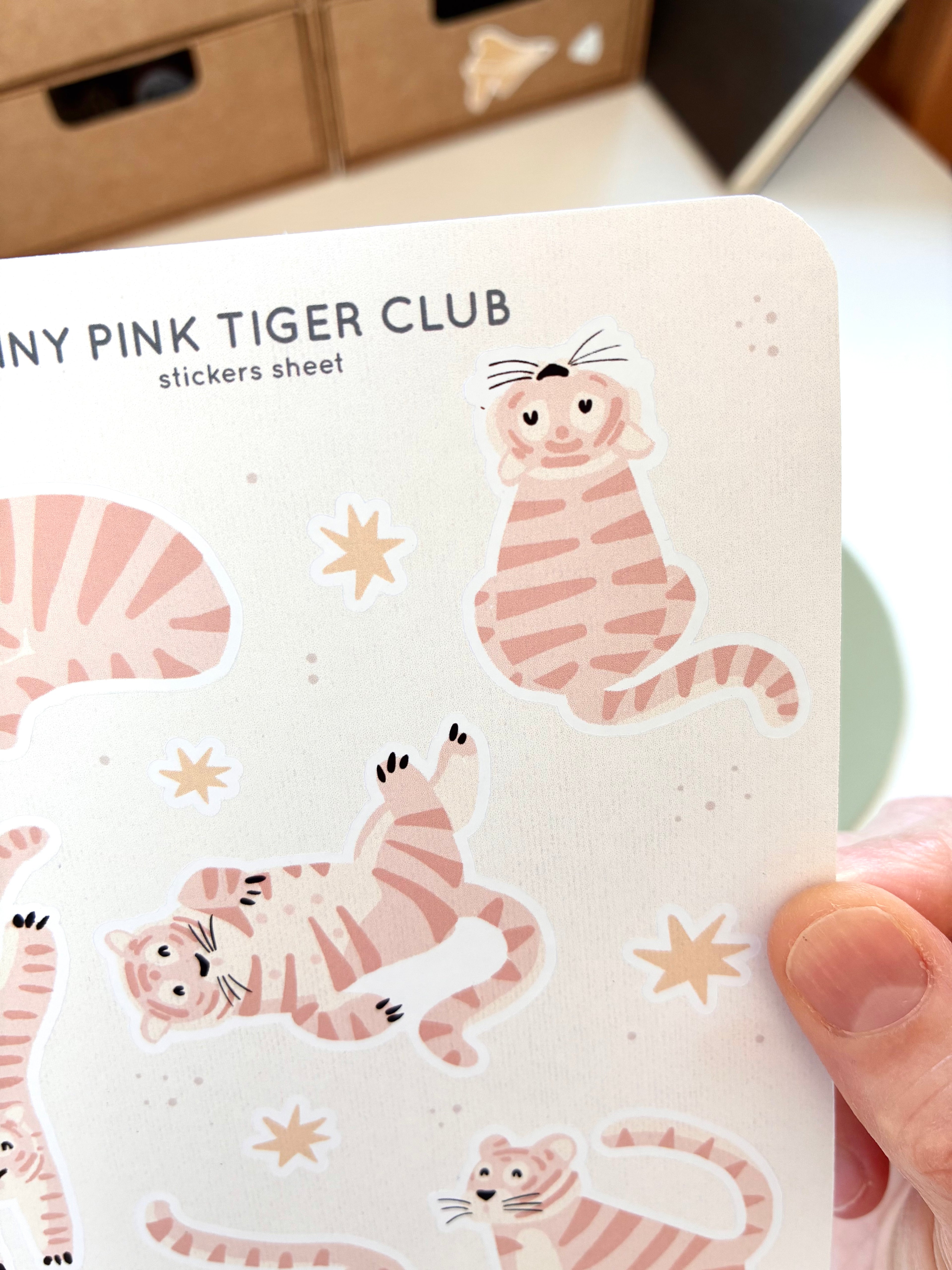 Tiny pink tiger club sticker sheet