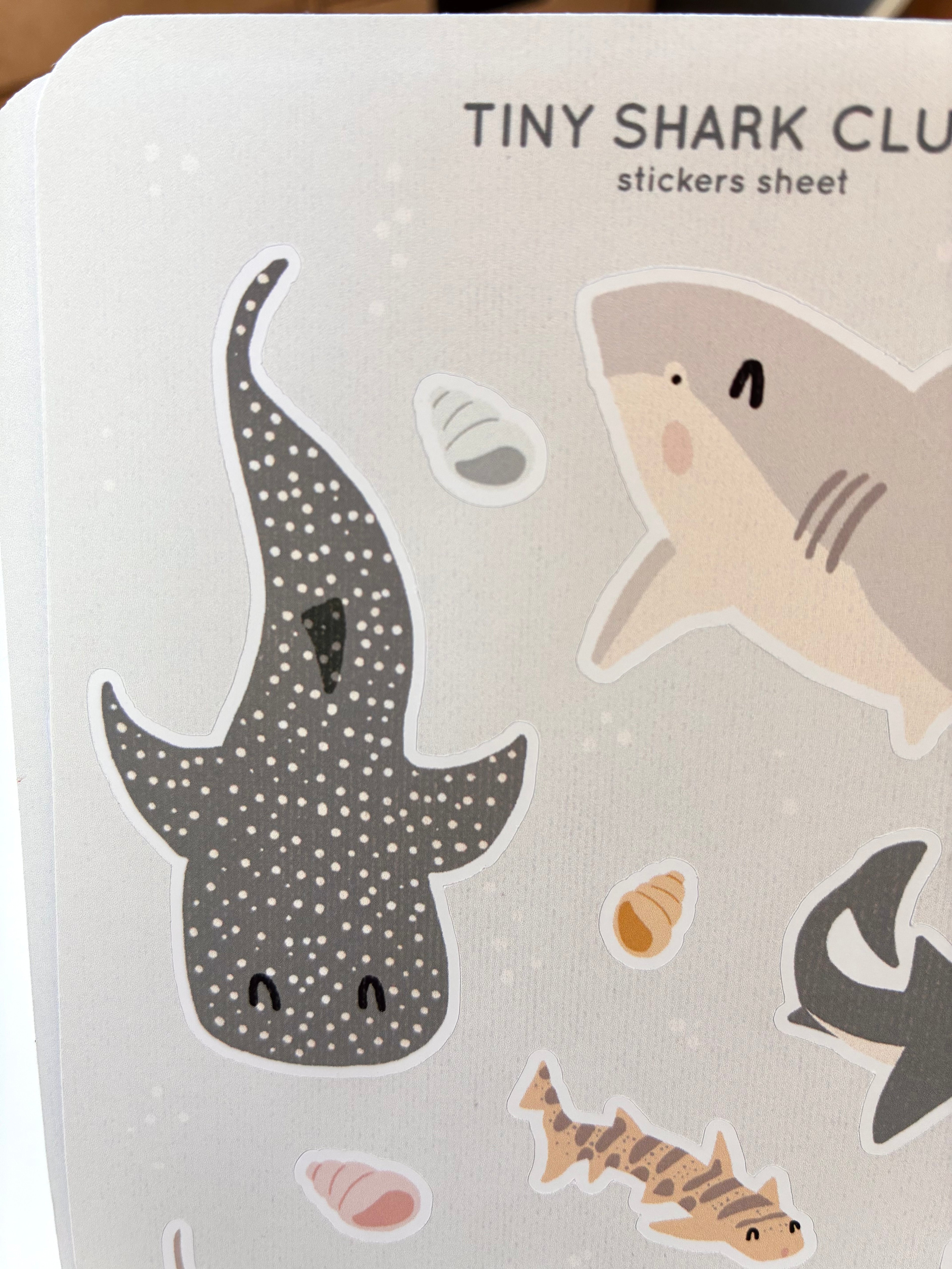 Tiny shark club sticker sheet