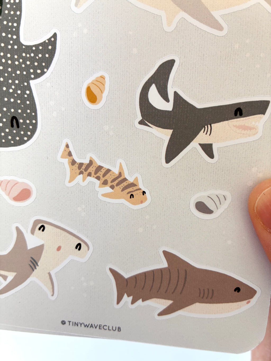 Tiny shark club sticker sheet