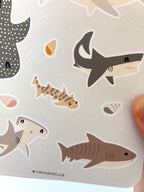 Tiny shark club sticker sheet