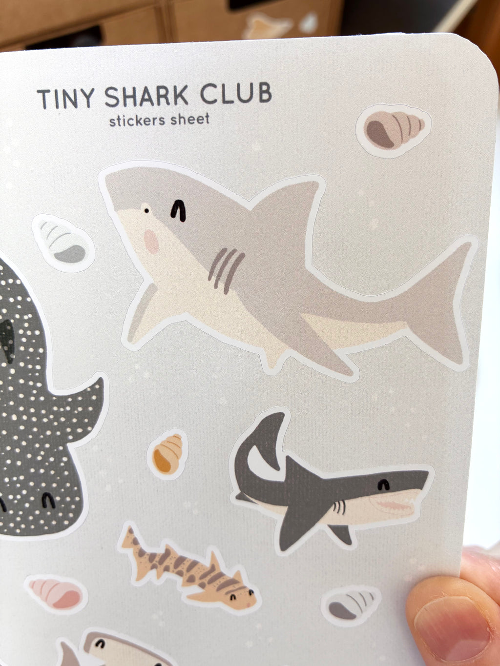 Tiny shark club sticker sheet