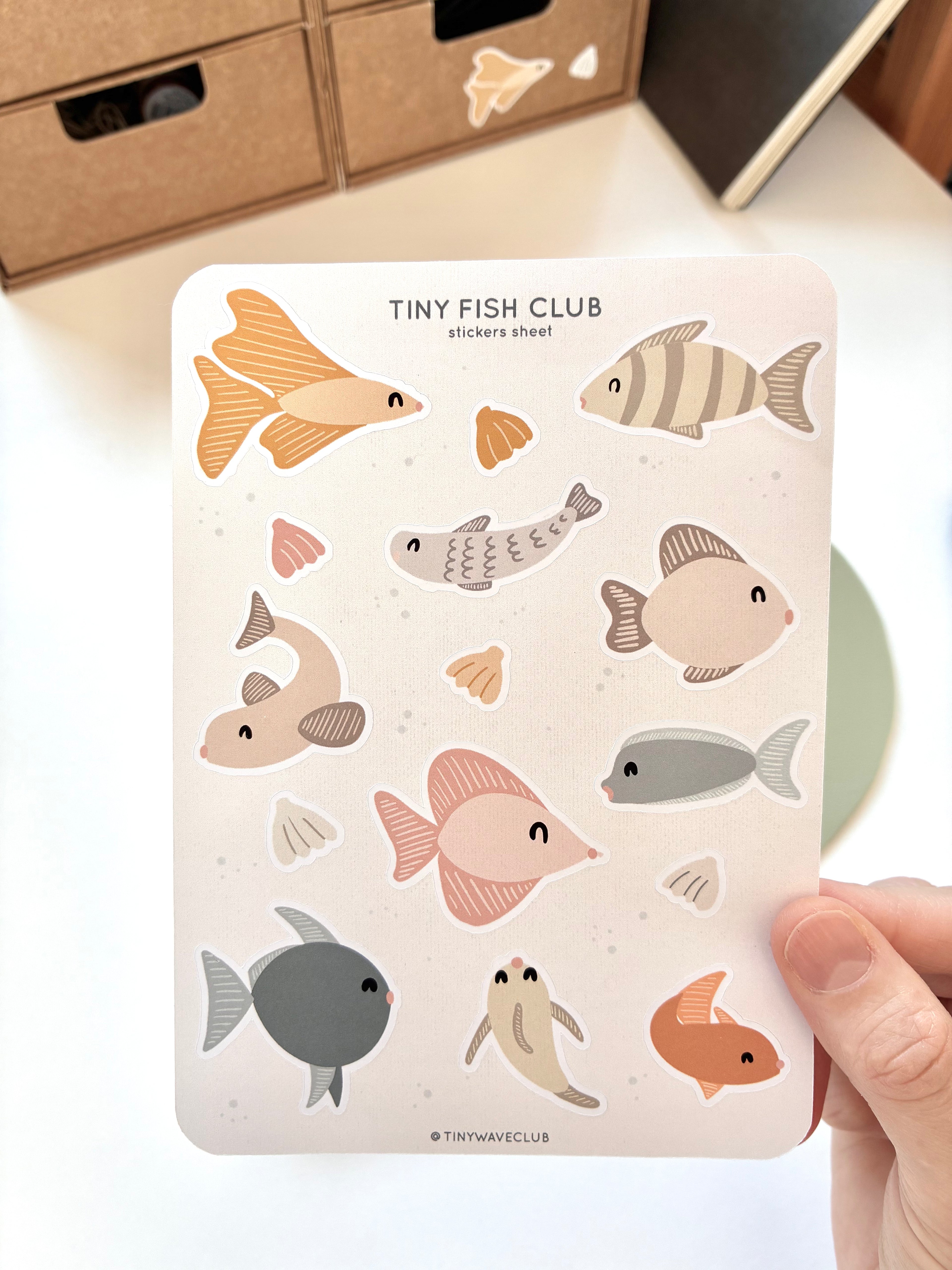 Tiny fish club sticker sheet