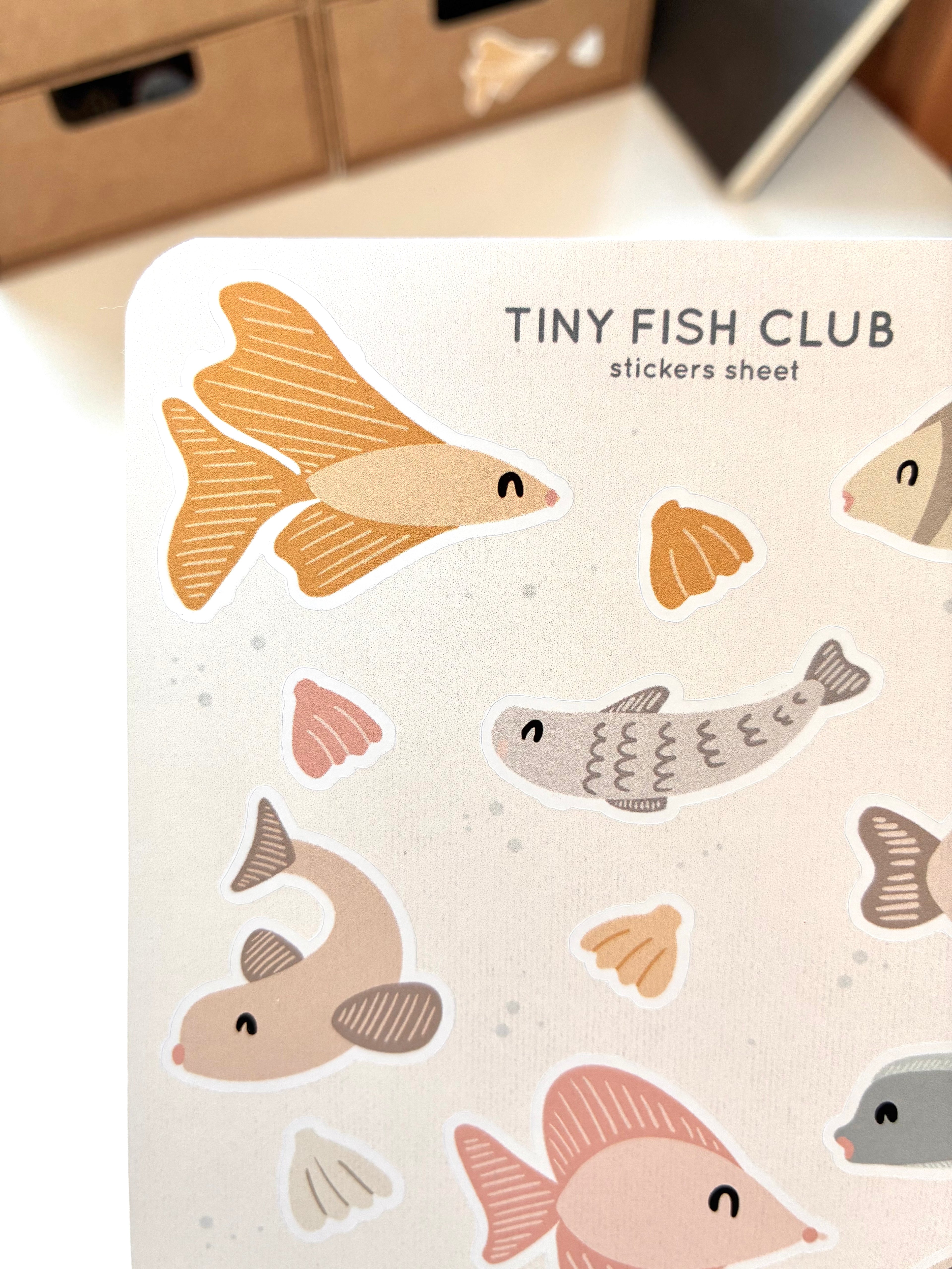 Tiny fish club sticker sheet