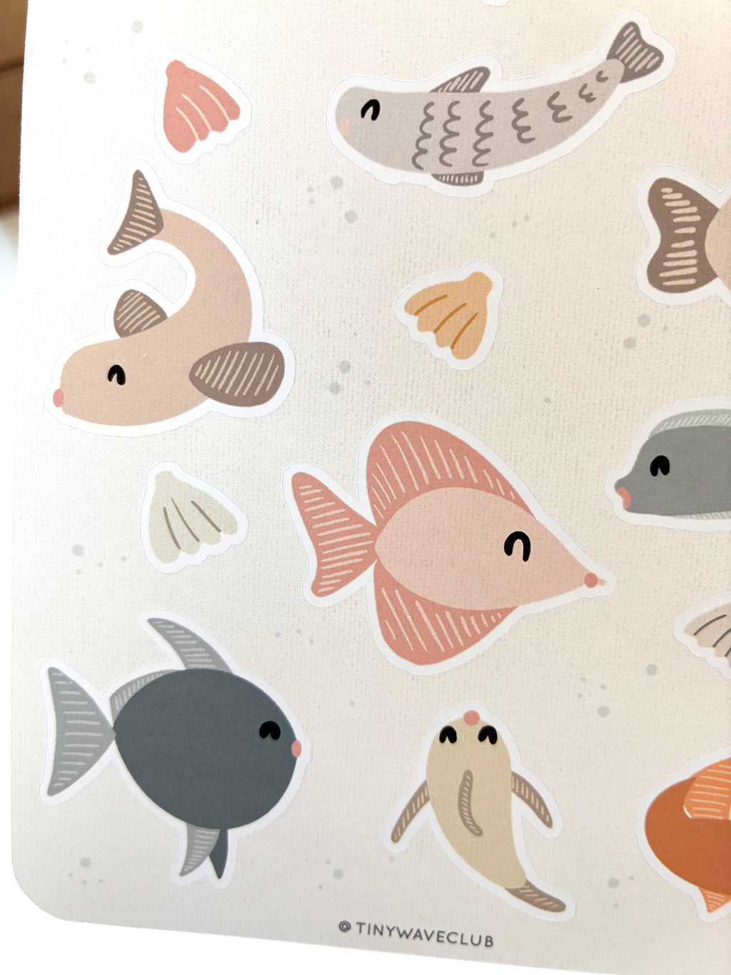 Tiny fish club sticker sheet