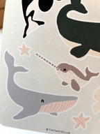 Tiny whales club sticker sheet