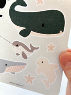 Tiny whales club sticker sheet