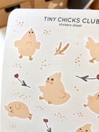 Tiny chick club sticker sheet
