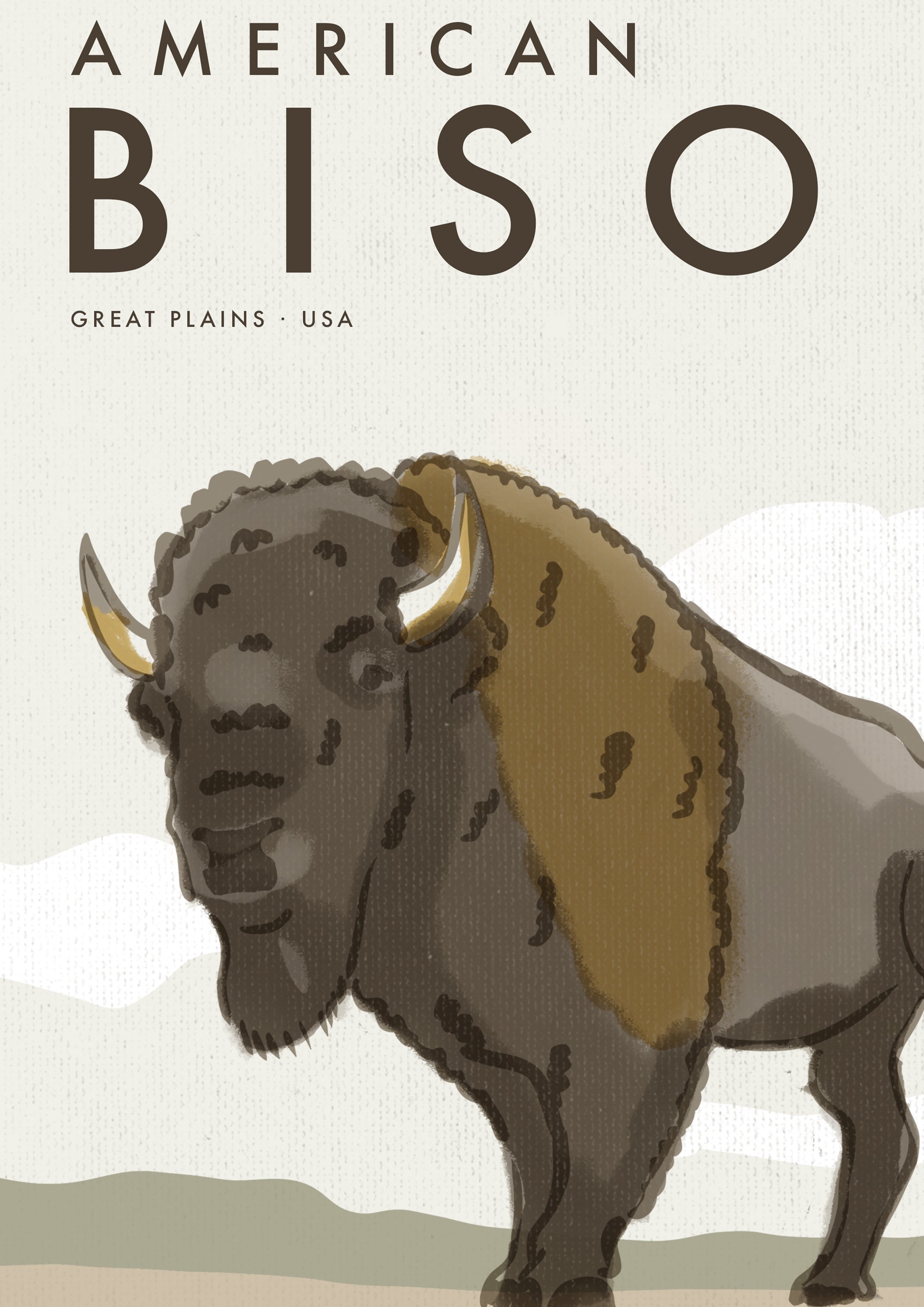 American Bison Poster · Great Plains, USA
