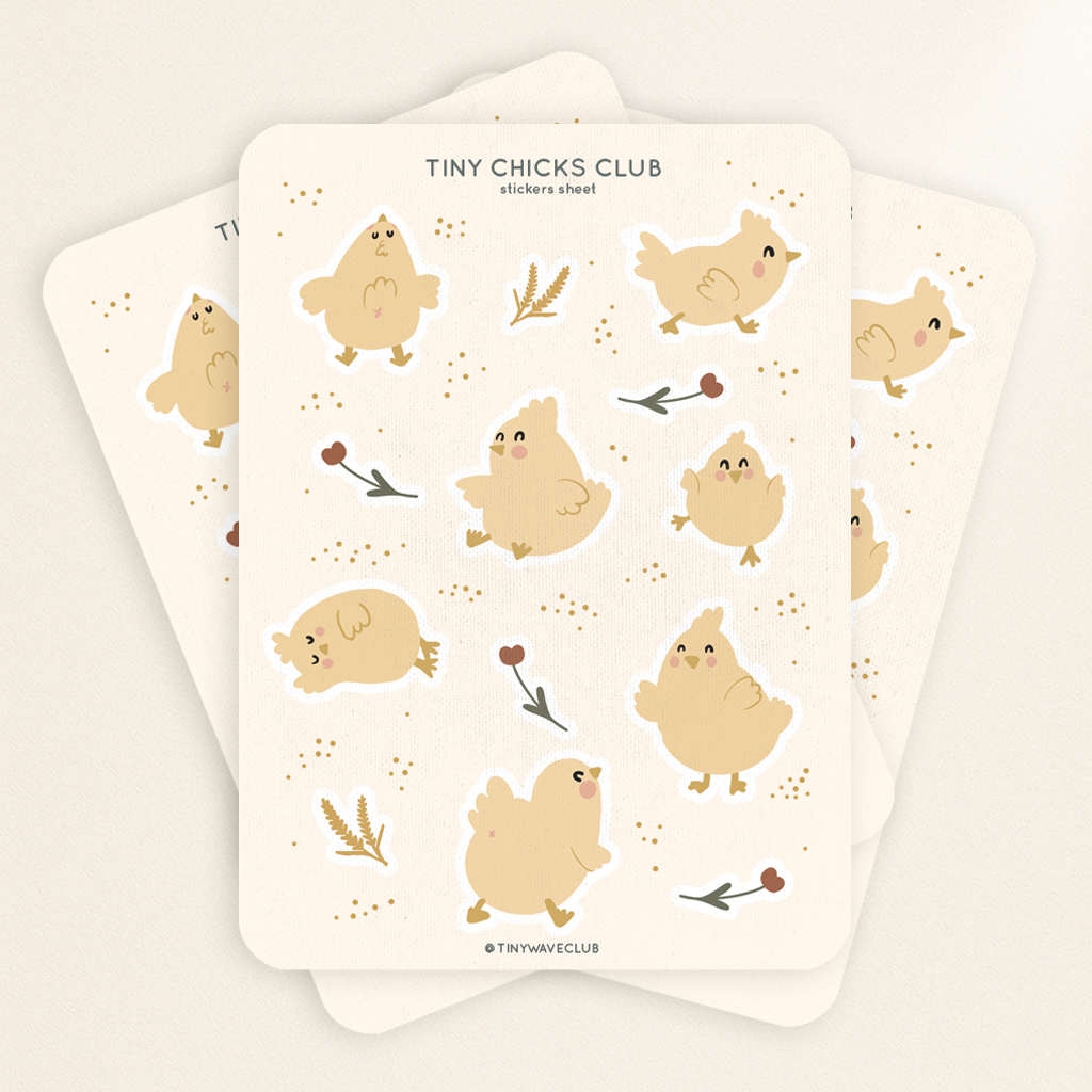 Tiny chick club sticker sheet