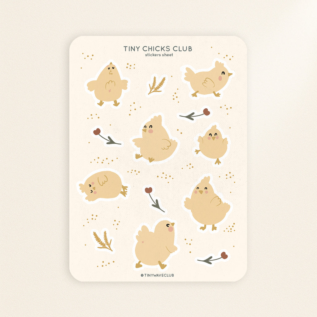 Tiny chick club sticker sheet