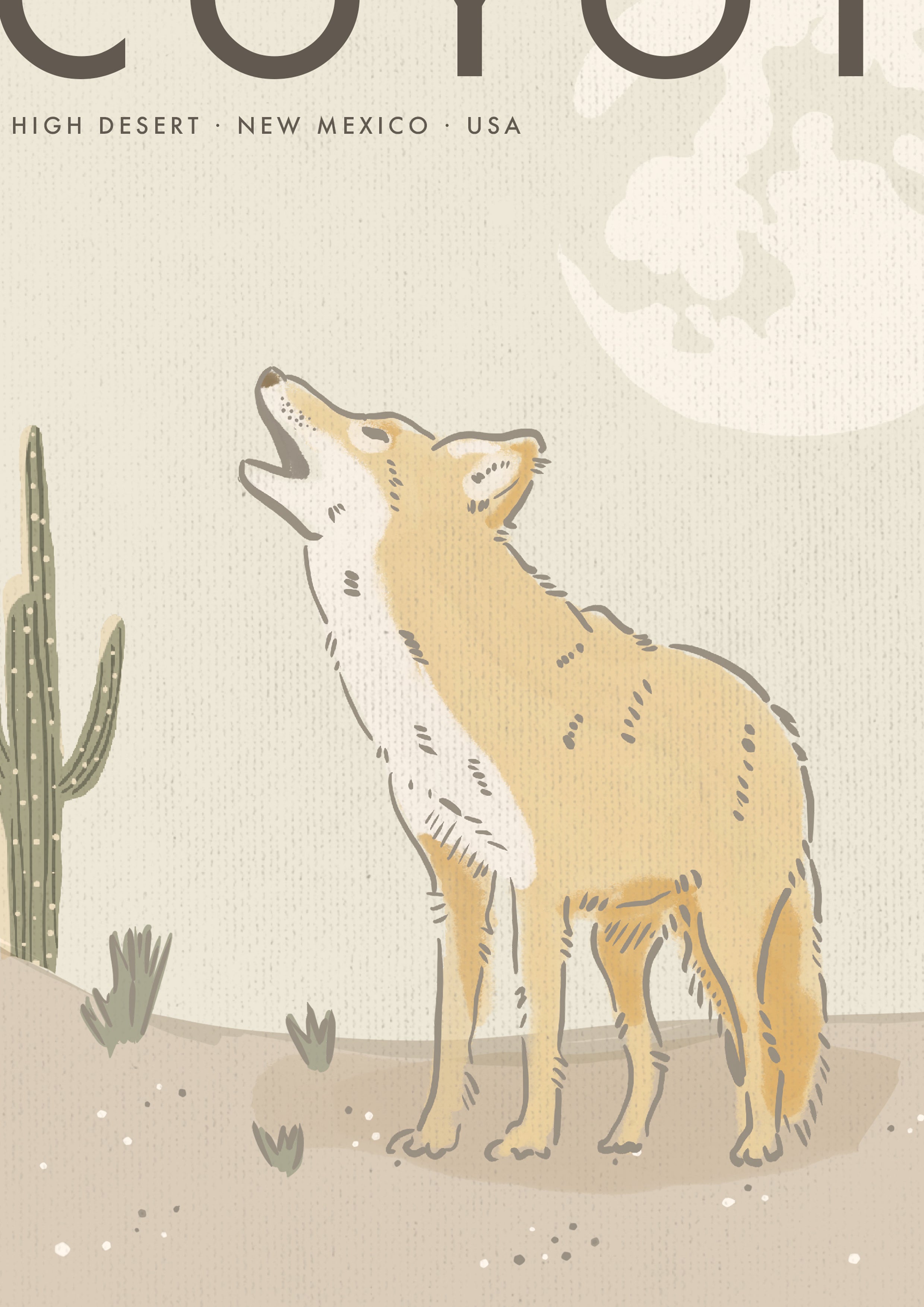 Coyote Poster · High Desert, New Mexico, USA