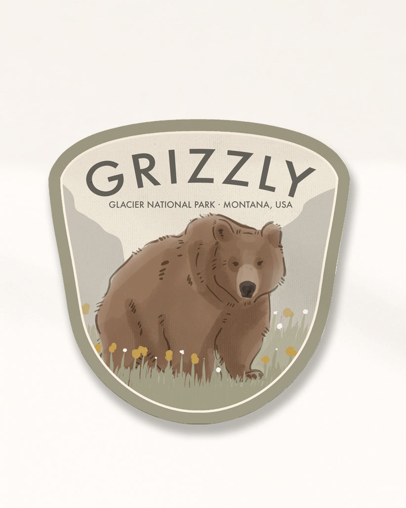 Grizzly Bear Badge · Glacier National Park, Montana, USA