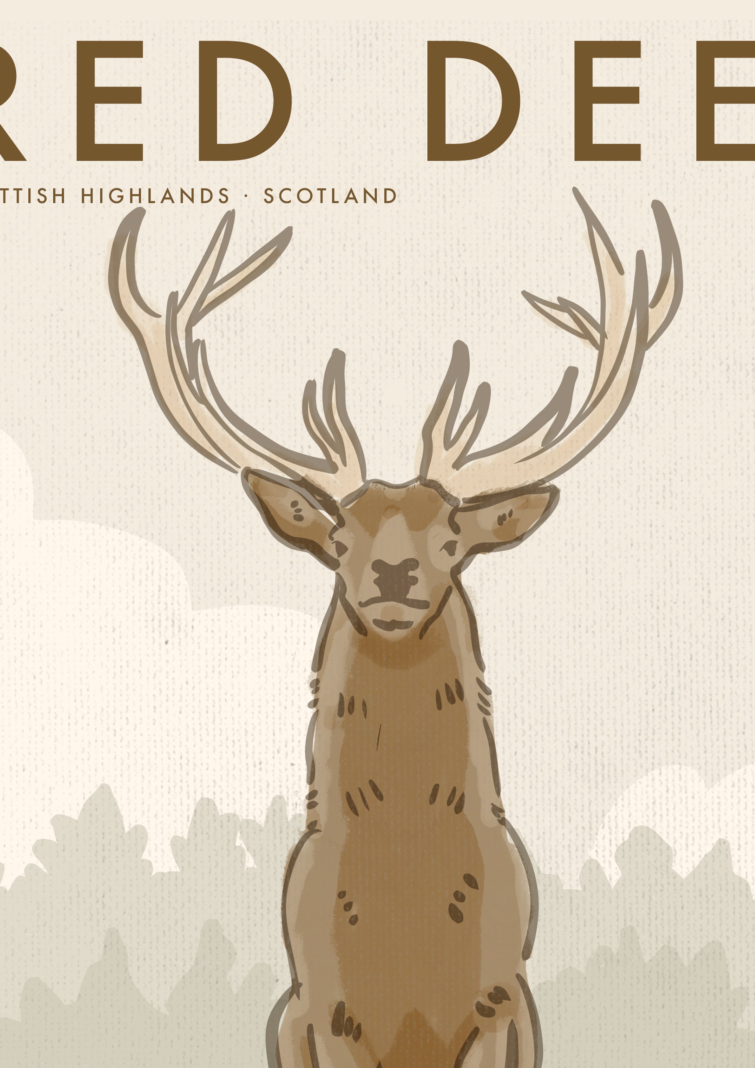 Red Deer Poster · Scottish Highlands, Scotland
