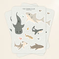 Tiny shark club sticker sheet