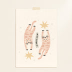 Pink tiger postcard or print