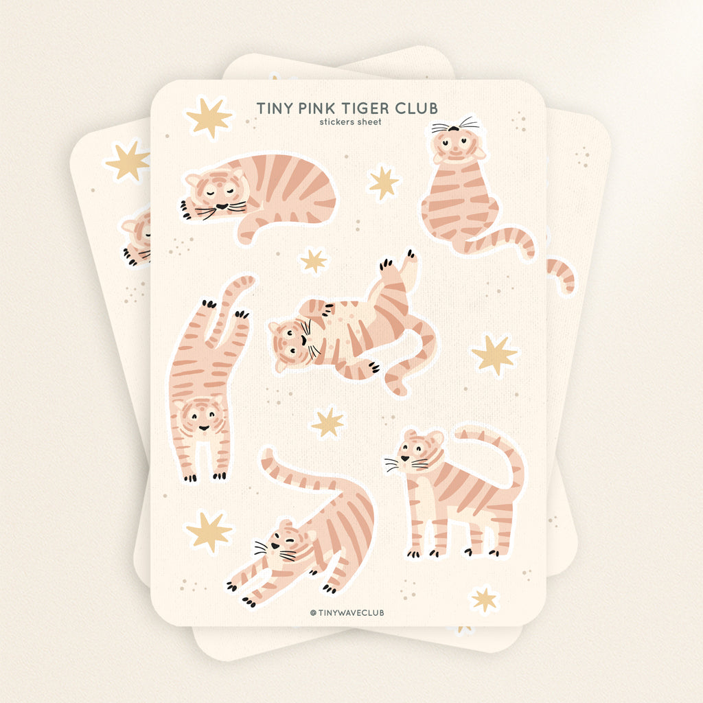 Tiny pink tiger club sticker sheet