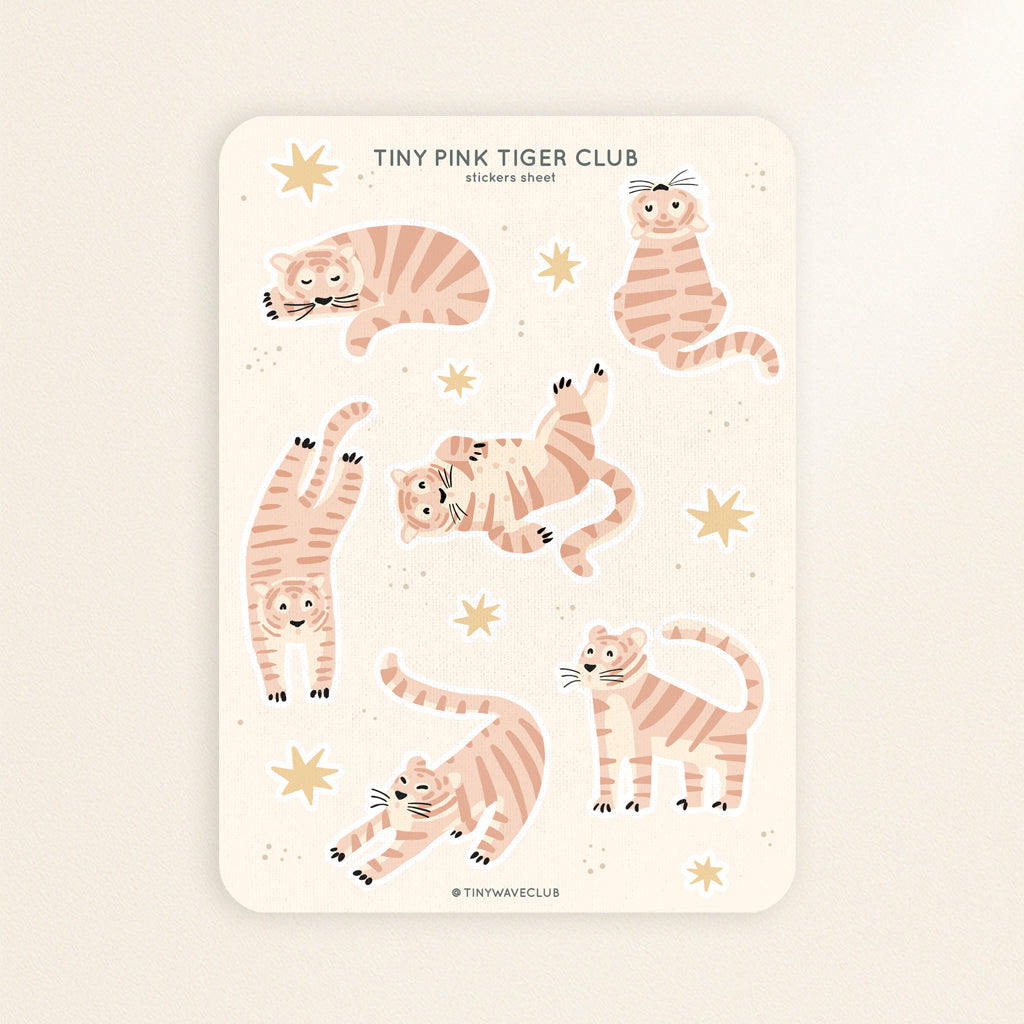 Tiny pink tiger club sticker sheet