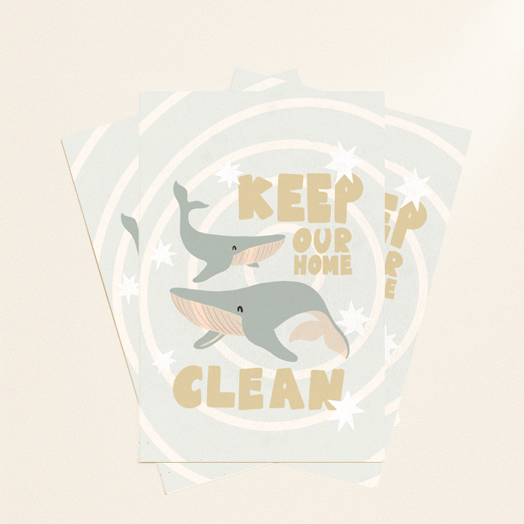 Blue Whale postcard or print